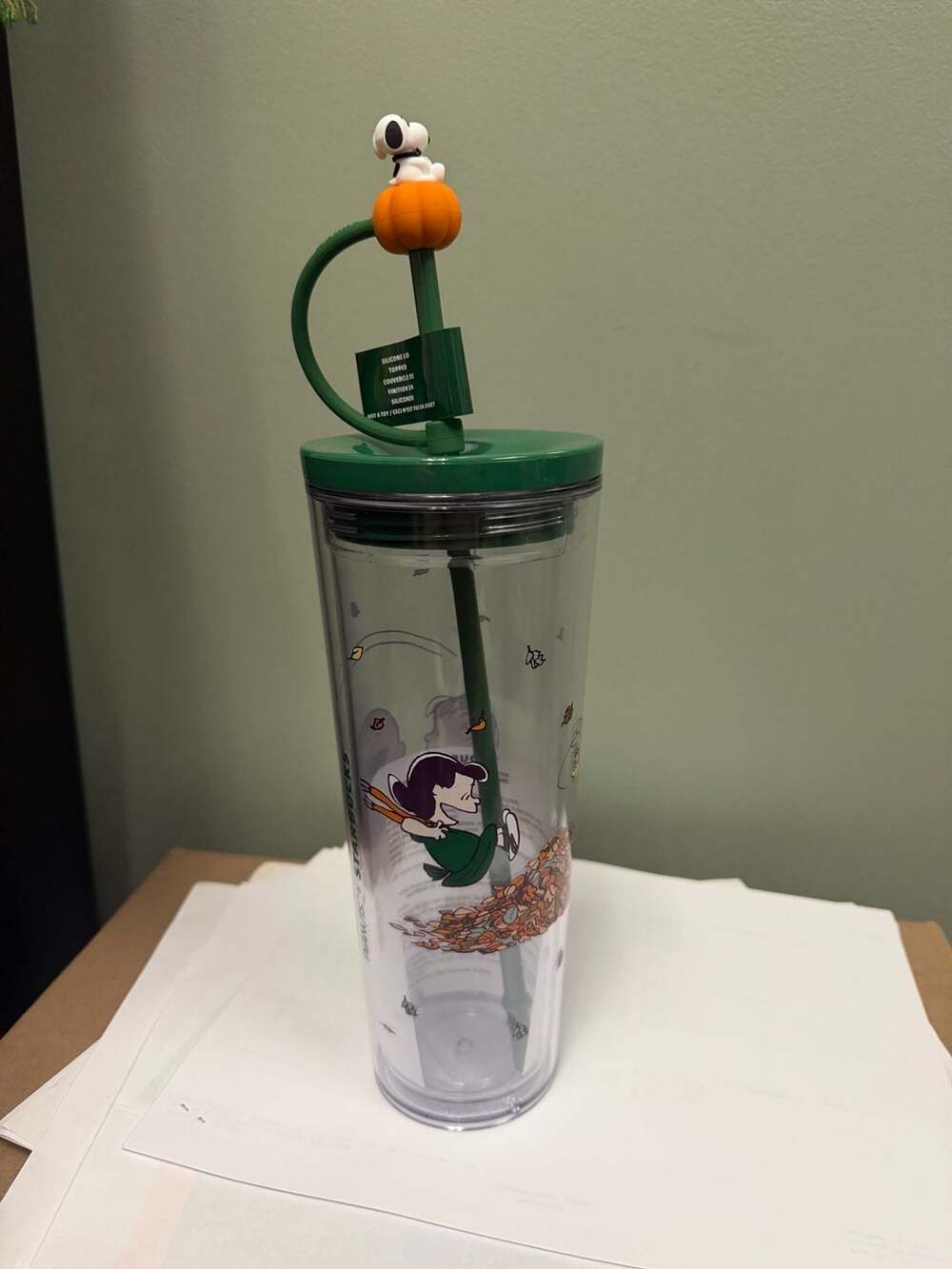 Starbucks Peanuts Autumn Fun Plastic Cold Cup 24oz Size 24 oz